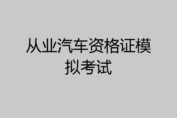 从业汽车资格证模拟考试