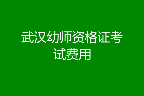 武汉幼师资格证考试费用