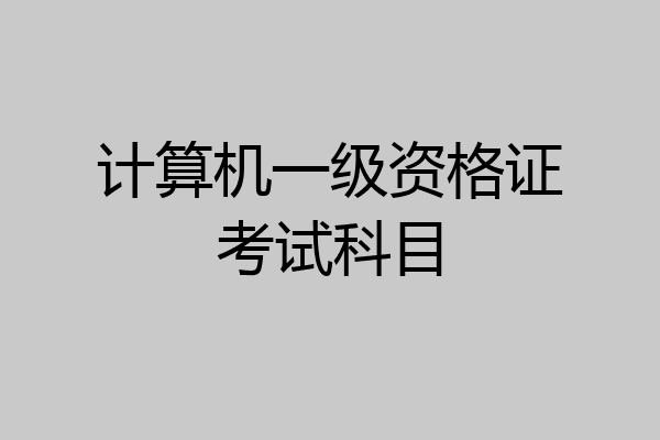 计算机一级资格证考试科目