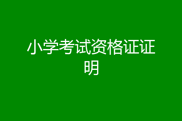 小学考试资格证证明