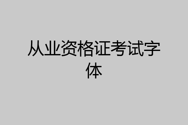 从业资格证考试字体