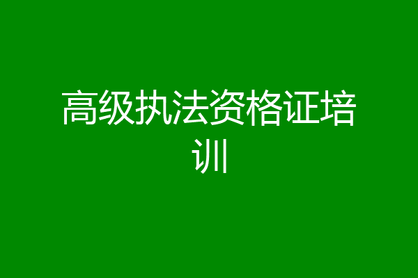 高级执法资格证培训