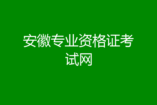安徽专业资格证考试网