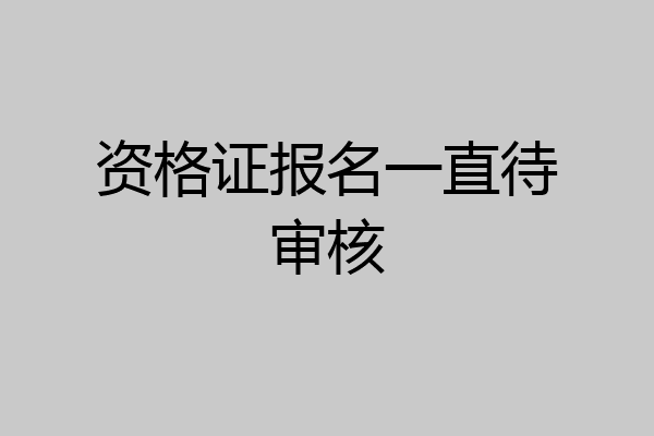 资格证报名一直待审核