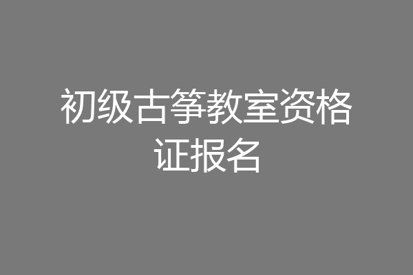 初级古筝教室资格证报名