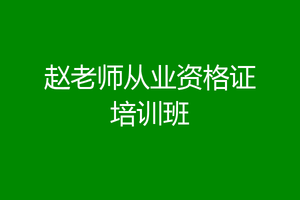 赵老师从业资格证培训班