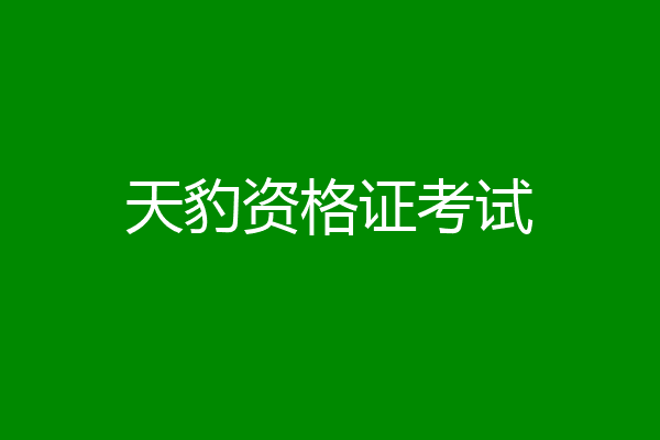 天豹资格证考试