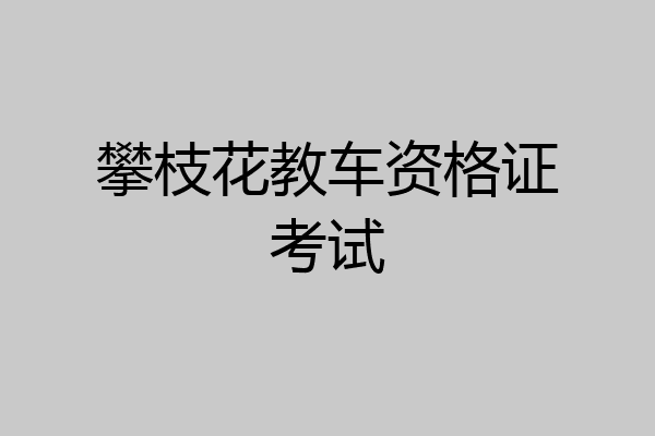 攀枝花教车资格证考试