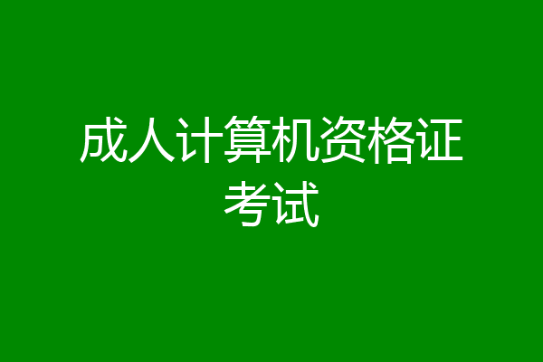 成人计算机资格证考试