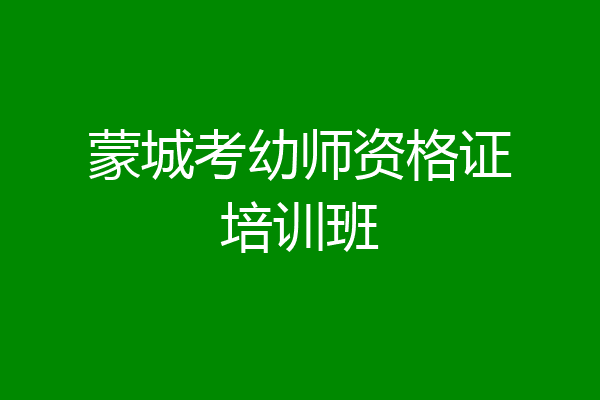 蒙城考幼师资格证培训班