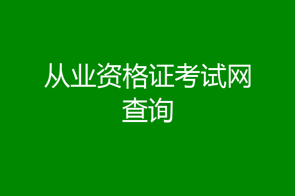 从业资格证考试网查询
