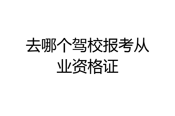 去哪个驾校报考从业资格证