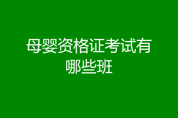 母婴资格证考试有哪些班