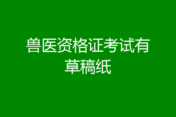 兽医资格证考试有草稿纸