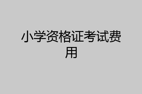 小学资格证考试费用