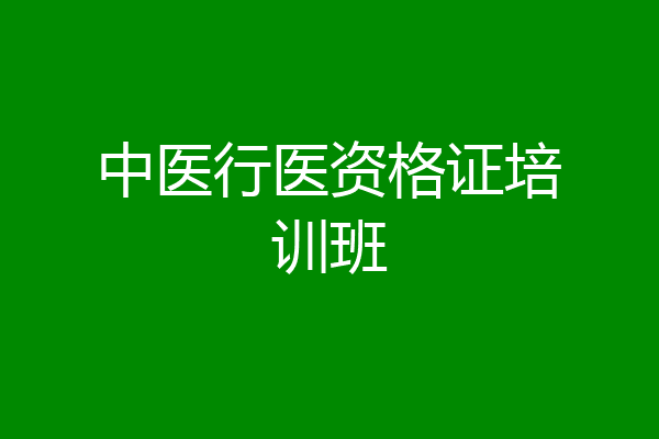 中医行医资格证培训班