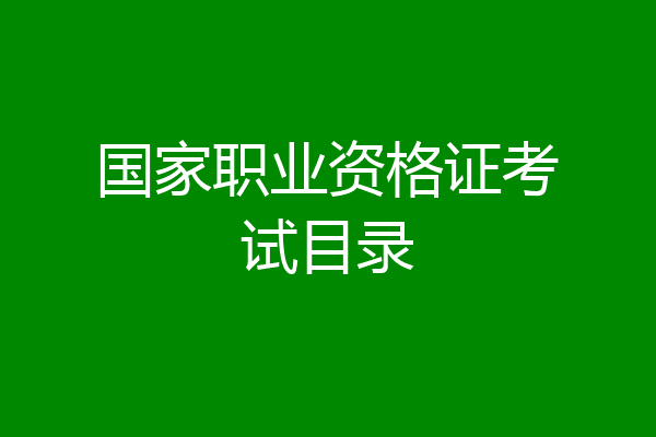 国家职业资格证考试目录