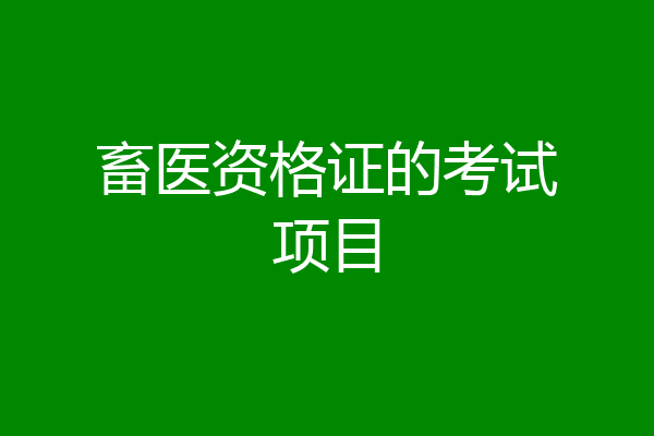 畜医资格证的考试项目