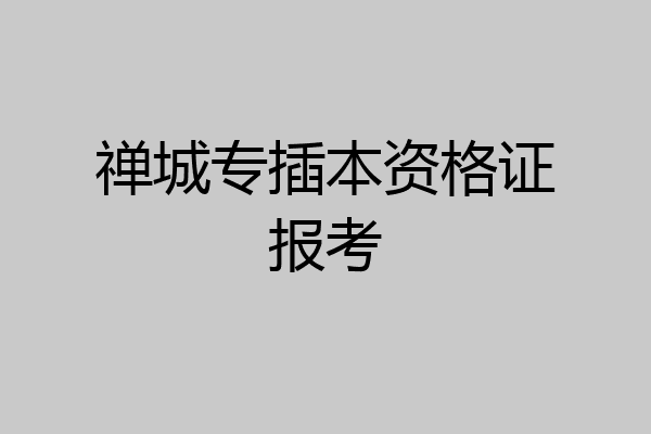 禅城专插本资格证报考