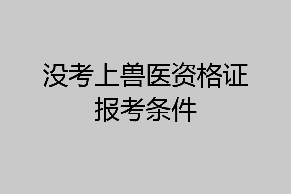 没考上兽医资格证报考条件