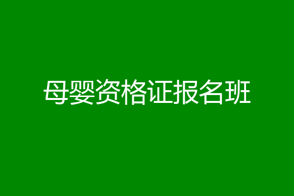 母婴资格证报名班