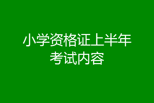 小学资格证上半年考试内容