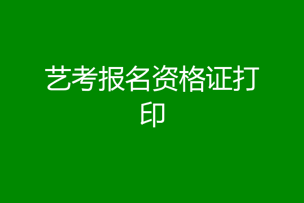 艺考报名资格证打印