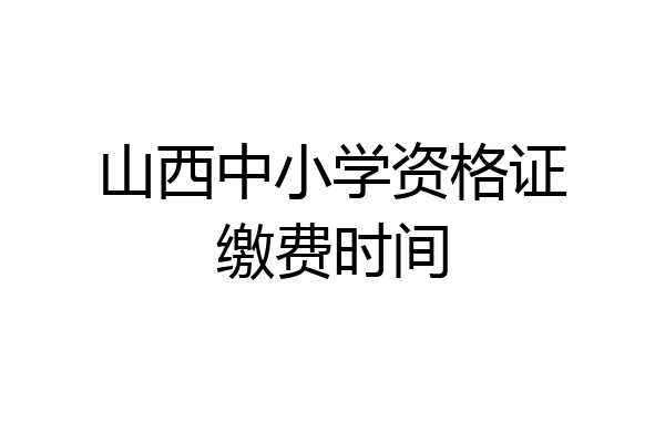 山西中小学资格证缴费时间