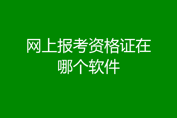 网上报考资格证在哪个软件