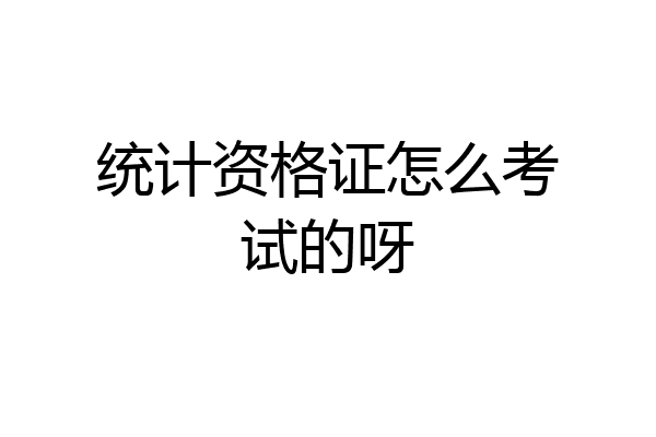 统计资格证怎么考试的呀