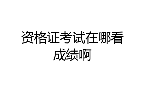 资格证考试在哪看成绩啊