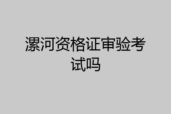 漯河资格证审验考试吗