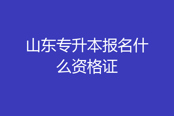 山东专升本报名什么资格证