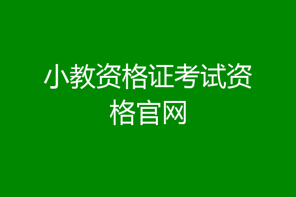 小教资格证考试资格官网