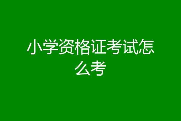 小学资格证考试怎么考