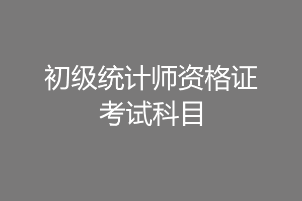 初级统计师资格证考试科目