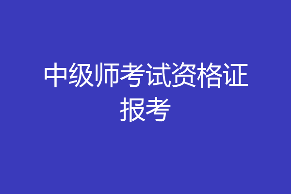 中级师考试资格证报考