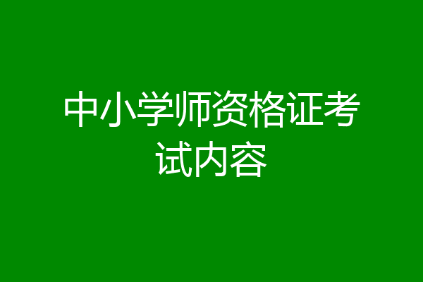中小学师资格证考试内容