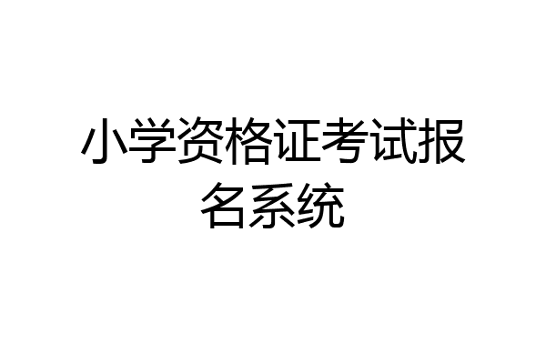 小学资格证考试报名系统