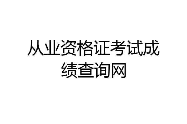 从业资格证考试成绩查询网