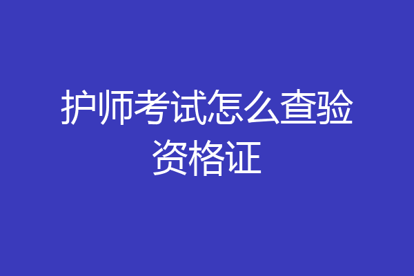 护师考试怎么查验资格证