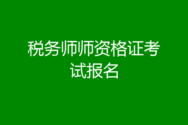 税务师师资格证考试报名