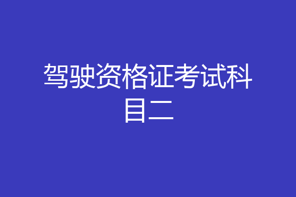 驾驶资格证考试科目二