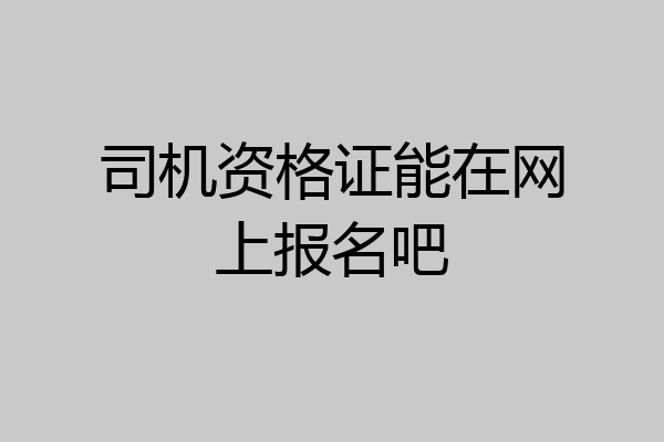 司机资格证能在网上报名吧