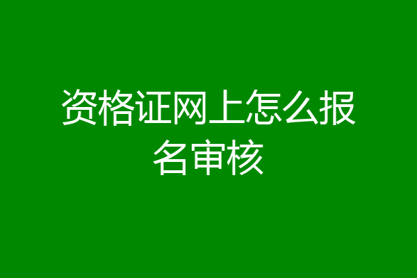 资格证网上怎么报名审核