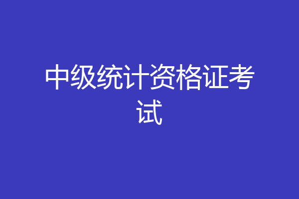 中级统计资格证考试