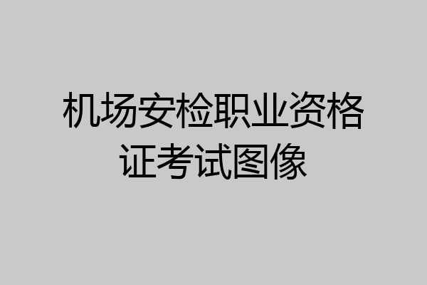 机场安检职业资格证考试图像