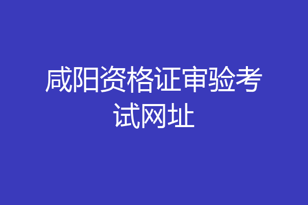 咸阳资格证审验考试网址