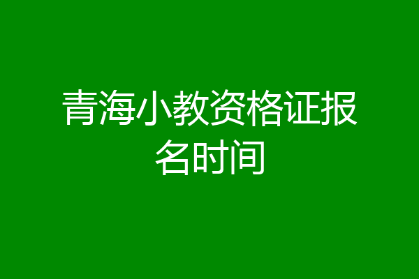 青海小教资格证报名时间