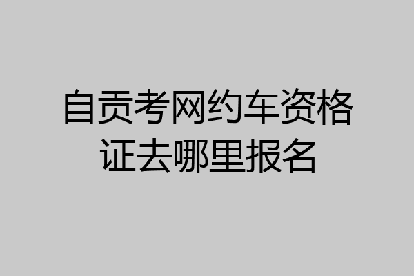 自贡考网约车资格证去哪里报名